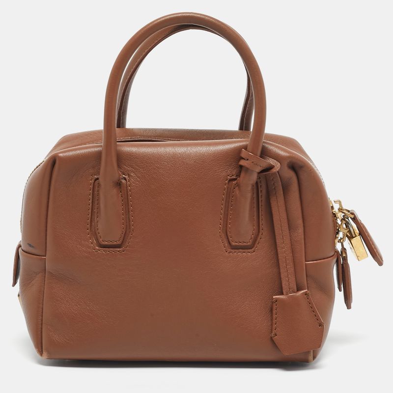 Mcm Small Brown Leather Satchels